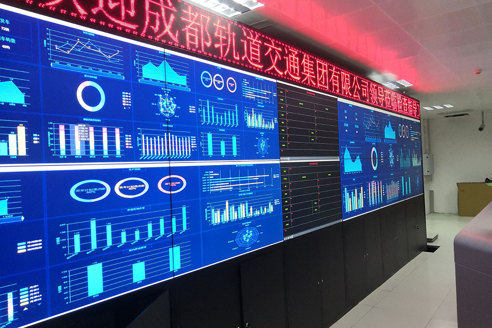 成都軌道交通6號(hào)線(xiàn)一二期、8號(hào)線(xiàn)一期、10號(hào)線(xiàn)二期、11號(hào)線(xiàn)一期工程車(chē)輛基地綜合自動(dòng)化管理系統(tǒng)顯示屏系統(tǒng)子系統(tǒng)—元華地鐵停車(chē)場(chǎng)DCC控制中心-55寸LCD1